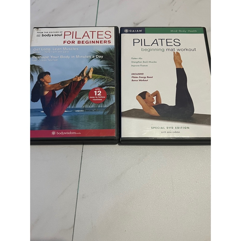Pilates DVD lot/2 Beginners Body+Soul Maggie Rhoades Gaiam Ana Caban Mat Workout